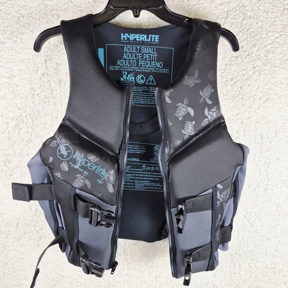 Hyperlite Wake Co Adult Small Black Water Sports Jacket Swim Boat Vest - Picture 9 of 11